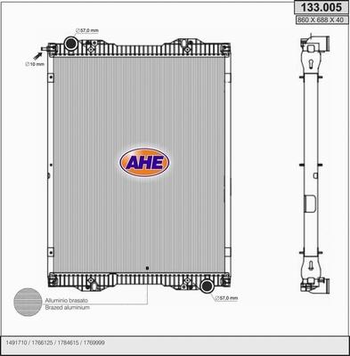 AHE 133.005 - Radiator, engine cooling carparts-centre.com