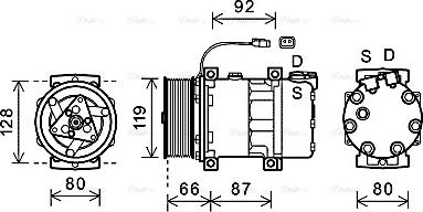 AVA SCAK040 - Compressor, air conditioning carparts-centre.com