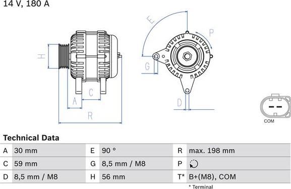 BOSCH 0 986 081 930 - Alternator carparts-centre.com