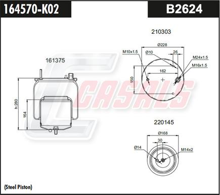 Casals B2624 - Bellow, air suspension carparts-centre.com