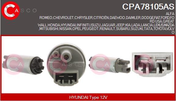 Casco CPA78105AS - Fuel Pump carparts-centre.com