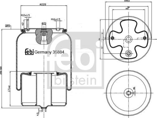 FEBI Bilstein 35884 - Bellow, air suspension carparts-centre.com