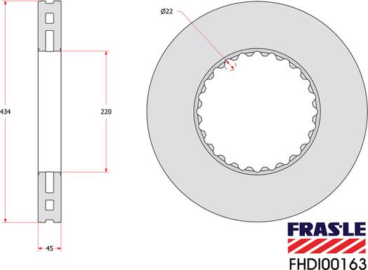 FRAS-LE FHDI00163 - Brake Disc carparts-centre.com