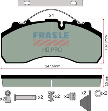 FRAS-LE PD/116-K020-HD - Brake Pad Set, disc brake carparts-centre.com