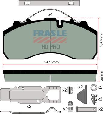 FRAS-LE PD/116-K021-HD - Brake Pad Set, disc brake carparts-centre.com