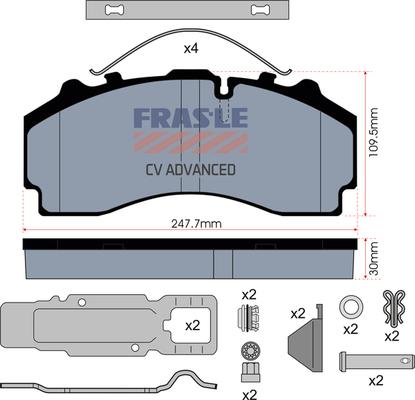 FRAS-LE PD/224-K021-CV - Brake Pad Set, disc brake carparts-centre.com