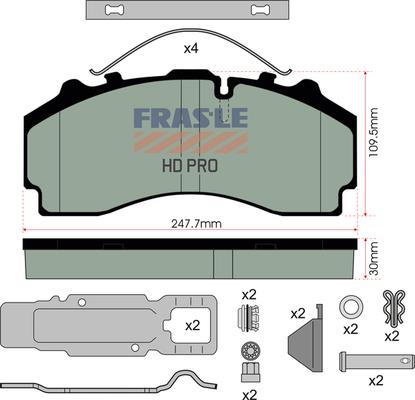 FRAS-LE PD/224-K021-HD - Brake Pad Set, disc brake carparts-centre.com