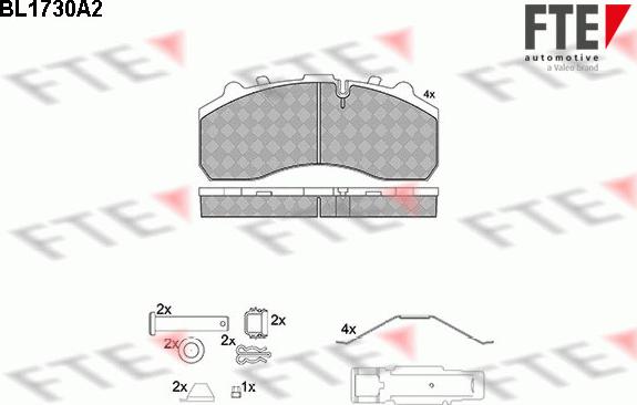FTE 9500023 - Brake Pad Set, disc brake carparts-centre.com