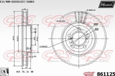 Maxtech 861125.0080 - Brake Disc carparts-centre.com
