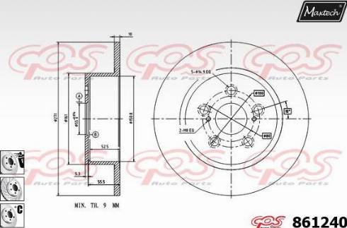 Maxtech 861240.6880 - Brake Disc carparts-centre.com