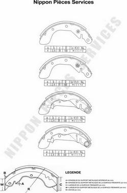 NPS D350O09 - Brake Shoe Set carparts-centre.com