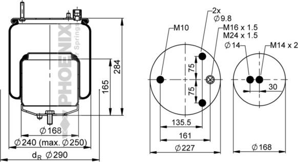 Phoenix 1 DF 17 A-2 - Bellow, air suspension carparts-centre.com