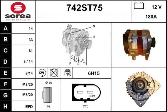 STARTCAR 742ST75 - Alternator carparts-centre.com