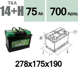 Technika TKA14+H - Starter Battery carparts-centre.com