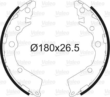 VALEO 564152 - Brake Shoe Set carparts-centre.com