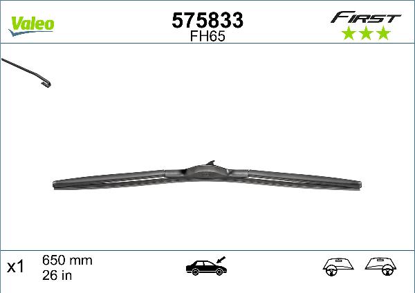 VALEO 575833 - Wiper Blade carparts-centre.com