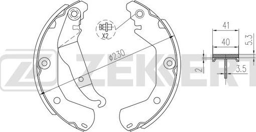 Zekkert BK-4208 - Brake Shoe Set carparts-centre.com